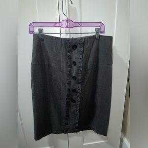 Grey Petite skirt, size 10 black button down
